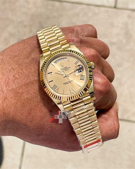 rolex day-date 40 yellow gold champagne dial|Rolex Day-Date 40 price.